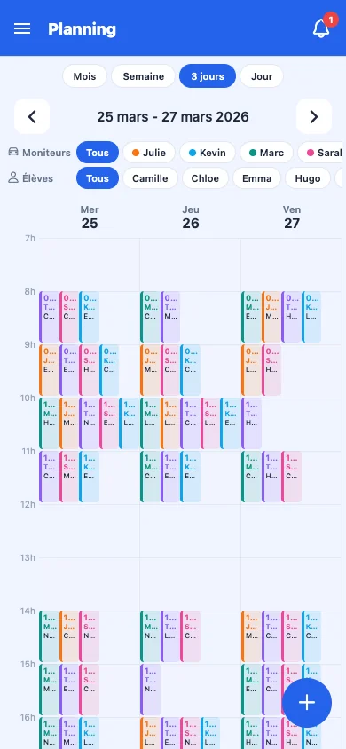 Planning hebdomadaire Drivea